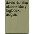 David Dunlap Observatory Logbook, August