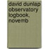 David Dunlap Observatory Logbook, Novemb