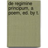 De Regimine Principum, A Poem, Ed. By T. door Thomas Hoccleve