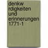 Denkw Rdigkeiten Und Erinnerungen 1771-1 door Hermann Von Boyen