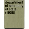 Department Of Secretary Of State (1908) by Montana. Secretary Of State