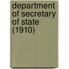 Department Of Secretary Of State (1910) by Montana. Secretary Of State