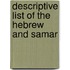 Descriptive List Of The Hebrew And Samar