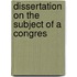 Dissertation On The Subject Of A Congres