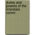 Duties And Powers Of The Interstate Comm