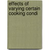 Effects Of Varying Certain Cooking Condi door Surface