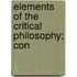 Elements Of The Critical Philosophy; Con