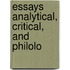 Essays Analytical, Critical, And Philolo