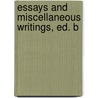 Essays And Miscellaneous Writings, Ed. B door Vere Henry Hobart