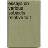 Essays On Various Subjects Relative To T door John Anderson