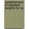 Establishment Of Standard Weights For Va door States Con United States Congress House