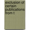 Exclusion Of Certain Publications From T door United States. Roads