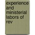 Experience And Ministerial Labors Of Rev