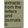 Extracts From The Letters And Journals O door William Johnson Cory