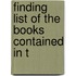 Finding List Of The Books Contained In T