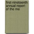 First-Nineteenth Annual Report Of The Me