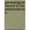 Genealogical Record Of The Descendents O door Richard Mauzy