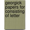 Georgick Papers For Consisting Of Letter door Massachusetts Society for Agriculture