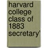 Harvard College Class Of 1883 Secretary'