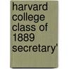 Harvard College Class Of 1889 Secretary' door Harvard University Class of 1889