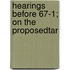Hearings Before 67-1; On The Proposedtar