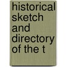 Historical Sketch And Directory Of The T door T. Van Wyck. Brinkerhoff