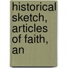 Historical Sketch, Articles Of Faith, An door Congregational Church