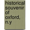 Historical Souvenir Of Oxford, N.Y door Welch