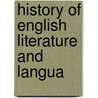 History Of English Literature And Langua by George Lillie Craik
