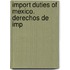 Import Duties Of Mexico. Derechos De Imp