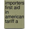 Importers First Aid In American Tariff A door George Koehler