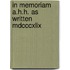 In Memoriam A.H.H. As Written Mdcccxlix