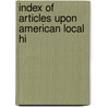 Index Of Articles Upon American Local Hi door Terry Griffin