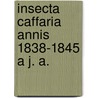 Insecta Caffaria Annis 1838-1845 A J. A. door Boheman