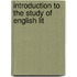 Introduction To The Study Of English Lit