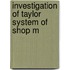 Investigation Of Taylor System Of Shop M