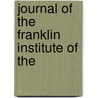 Journal Of The Franklin Institute Of The door Unknown Author