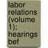 Labor Relations (Volume 1); Hearings Bef