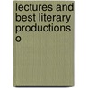 Lectures And Best Literary Productions O door Me Taylor