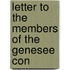 Letter To The Members Of The Genesee Con
