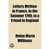 Letters Written In France, In The Summer