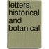 Letters, Historical And Botanical