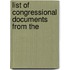 List Of Congressional Documents From The