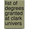 List Of Degrees Granted At Clark Univers by Worcester Clark University