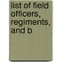 List Of Field Officers, Regiments, And B