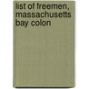 List Of Freemen, Massachusetts Bay Colon by Scott Andrews