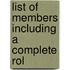 List Of Members Including A Complete Rol