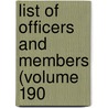 List Of Officers And Members (Volume 190 door New York American Mathematical Society