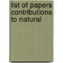 List Of Papers Contributions To Natural
