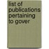 List Of Publications Pertaining To Gover